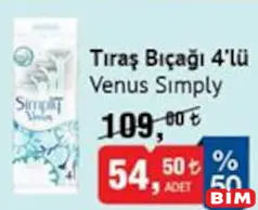 GİLLETTE VENUS SİMPLY TIRAŞ BIÇAĞI 4'LÜ fiyat ve kampanya bilgisi